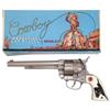Image 1 : Toy cap gun in box, Hubley Cowboy Repeating Cap Pistol, Exc cond in VG box, 11.5" x 5.25".