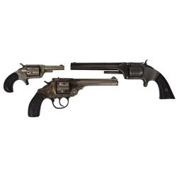 Revolvers (3), Smith and Wesson Old Model 2, 32 cal, single action, wood grip, light even pitting ov