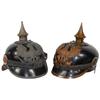 Image 1 : Militaria, (2) helmets, wartime Expedient (riveted visor), Prussian E.M. (unusual variation) & warti