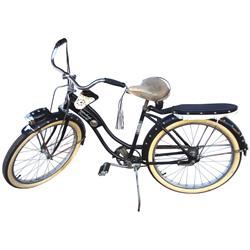 Hopalong Cassidy bicycle, 24", replaced fringe & missing a wheel hub cover, c.1950's, VG cond.