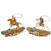 Image 1 : Hopalong Cassidy and Range Rider tin windup toys, both by Marx, both in VG wkg cond, 10"H x 11"W.