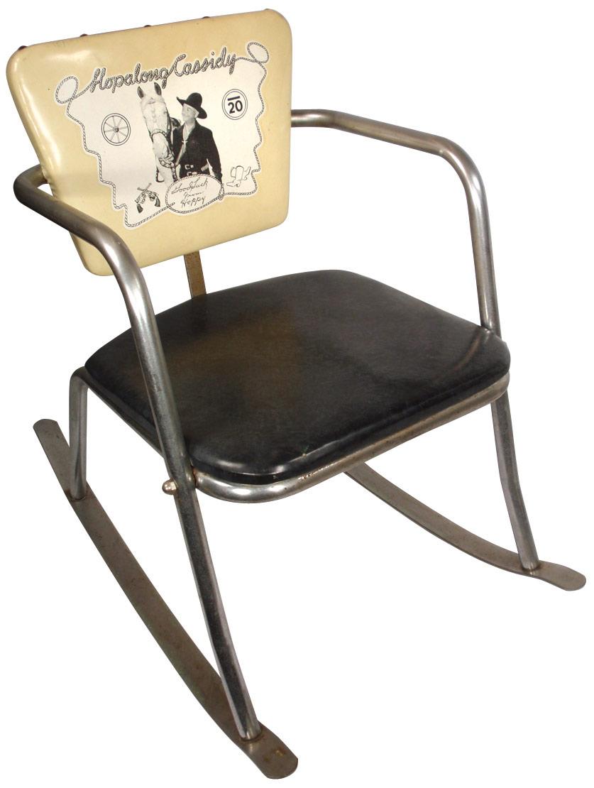 Hopalong Cassidy child's rocking chair, vinyl & wood construction ...