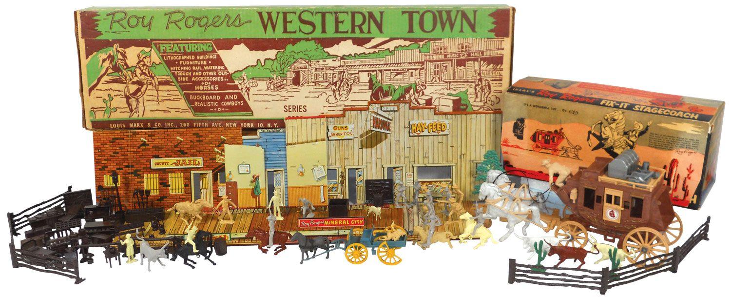 Roy Rogers Western Town playset, mfgd by Louis Marx, series 2000 w