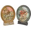 Image 1 : Western TV lamps (2), both w/chalk bases & metal frames, both w/Indian Brave on horse, painted in di