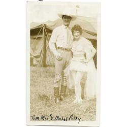Tom Mix personal photographs (5), Tom Mix & Mabel Pelke-dated 1929, R.F. Circus on back, Tom Mix, Ma