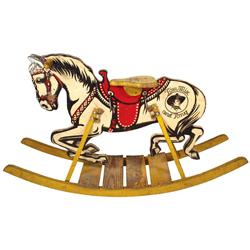 Tom Mix riding horse, wood, Good cond, 24"H x 39"L.