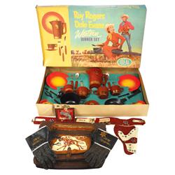 Roy Rogers & Trigger items, includes Ideal Western dinner set, complete in orig box (VG to Exc), lau