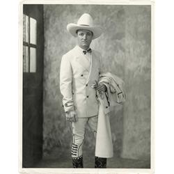 Tom Mix personal photographs (2), orig black & whites w/Tom on Topper by Topical Press Agency, Ltd, 