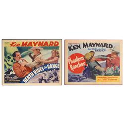 Western movie posters (2), Ken Maynard in "Death Rides the Range" & "Phantom Rancher", both framed, 
