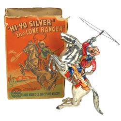 Toy, Lone Ranger "Hi-Yo Silver", litho on tin windup, silver horse, mfgd by Marx, c.1938, Exc workin