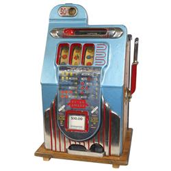 Coin-operated slot machine, Buckley 50 Cent Hi-Top w/front jackpot, c.1940's, Good orig working cond