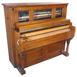 Coin-operated Wurlitzer Tonophone, Wurlitzer's 1st coin piano, Very Rare, quartersawn oak cabinet w/