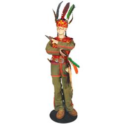 Lone Eagle Indian mannequin, young boy, fully outfitted store display, Exc cond, 60"H.