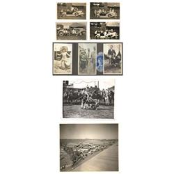 Tom Mix personal photographs (9), all black & whites picturing Tom, Tom Mix Circus & his performers,