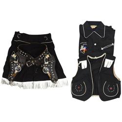 Hopalong Cassidy 3-pc cowgirl outfit mfgd by Little Champ, Exc cond & Hopalong Cassidy Geo. Schmidt 