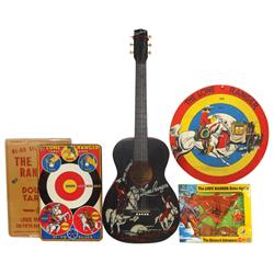 Lone Ranger items, includes Lone Ranger guitar (one broken string), Marx The Blizzard Adventure, Lon