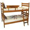 Image 1 : Hopalong Cassidy bunk beds w/ladder, Rare, hard maple w/orig surface, complete w/Hoppy chenille beds