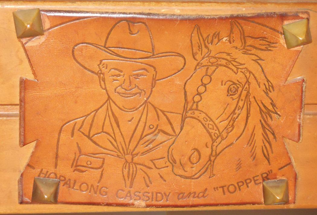 Hopalong Cassidy Desk Rare Hard Maple W Orig Surface Leather