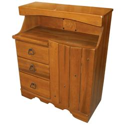 Hopalong Cassidy hooded bureau, Rare, hard maple w/orig surface, 3 draws & door, c.1950's, VG orig c