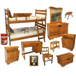 Hopalong Cassidy 1950's 11 pc bedroom set will be offered & sold as one lot if the bid exceeds the t