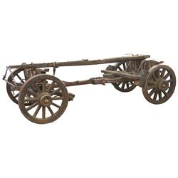 Montana Water Electric Power & Mining Co. hauling wagon, c.1890's, iron brake & iron cross braces, w