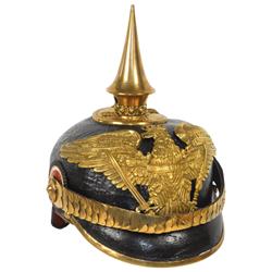 Militaria, Model 1871 Prussian Grenadier Regt. officer helmet, brass eagle hat badge reads Mit Gott 