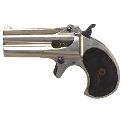 Handgun, Remington, Double Derringer, 41 cal, 3" bbl, hard rubber grips, no crack evident on hinge, 