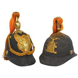 Militaria, 2 U.S. parade military dress helmets, Excelsior 12 w/horse-hair plume & E. Pluribus Unum 