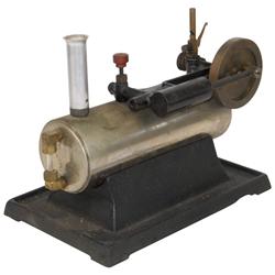 Working model steam engine, electric powered, cast metal, Exc cond w/cord, 9"H x 8"W.