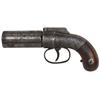 Image 1 : Revolver, Percussion,  Allen and Thurber, pepperbox, double action, 5 shot, blued light engraving on