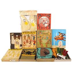 Western children's outfits in boxes, includes Big Chief 3-pc Indian costume, Yankiboy Play Clothes 3