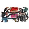 Image 1 : Plasticville toy guns, large lot of double holsters w/pistols, Zoomerang gun in box, Wagon Train, NB