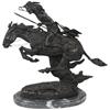 Image 1 : Frederick Remington bronze Indian statue on marble base, c.1960's-1970's, Exc cond.