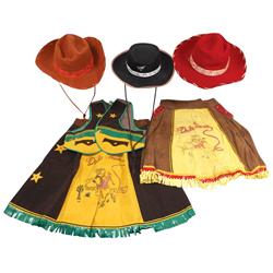 Roy Rogers clothing, includes Roy Rogers & Dale Evans hats & Dale Evans skirts & vest, c.1950's, VG 