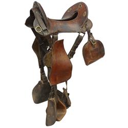 Saddle, 1904 Pattern McClellan Cavalry Saddle, c.1900's era, totally complete in Good orig cond.