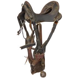 Saddle, 1904 Pattern McClellan Artillery Saddle, missing some parts, Fair cond, 11" seat.
