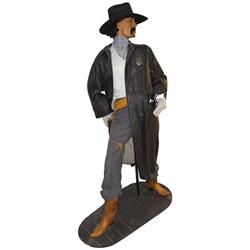 Western mannequin, adult male composition body fully outfitted in Western clothing w/sheriff's badge