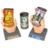 Image 1 : Roy Rogers & Davy Crockett soda cans in composition display hands, cans in Fair cond, display hands 