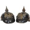 Image 1 : Militaria, (2) helmets, wartime Prussian infantry, both w/eagle hat badges that read Mit Gott Fur Ko