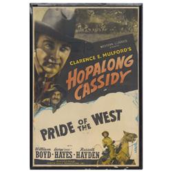 Western movie posters (2), Gene Autry in "Texans Never Cry", dated 1956, border losses & Hopalong Ca