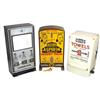 Image 1 : Coin-operated vending machines (3), Reeds Aspirin w/key, Soap & Towel (Kitco) & a cosmetic vendor, a