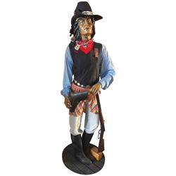 Mannequin in Native American clothing, contemporary body w/earlier 1900's hat, bead work, holster & 