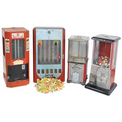Coin-operated vending machines (4), Select-O-Vend, A.H. Dugrenier, Masters & another w/variety of ta