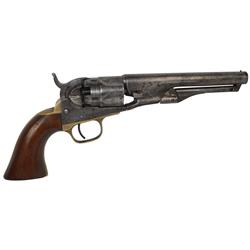 Colt, Model 1862 Police Revolver, S/N 23148, 36 cal, 5 shot, silver-plated brass grip frame, 4 1/2" 