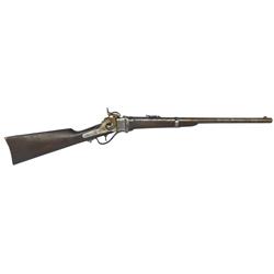 Rifle, Sharps, New Model, 1863 Carbine, pellet priming system, 52 cal, moderate bore, ladder sight, 