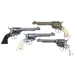 Nichols Stallion cap guns (4), different variations of the Stallion 45, all VG to Exc played-with co