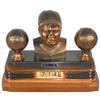 Image 1 : Babe Ruth clock, mfgd by Abbotwares, cast metal bust of Babe flanked by 2 baseballs, "One Season 60 