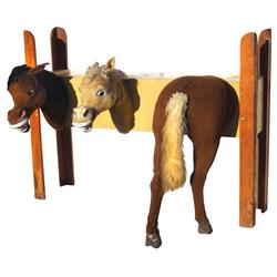 Mechanical horse stable display, would connect to an old bar-room Nickelodeon piano & the horses wou