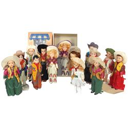 Cowboy & cowgirl dolls (25+), Marcie cowgirl in box, many in leather costumes, very few repeats, all