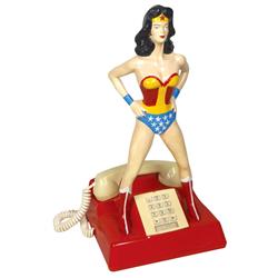 Wonder Woman telephone, molded plastic w/pushbuttons, VG cond, 19"H x 10"W.
